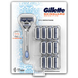 Gillette SkinGuard Sensitive Razor, 10 Blades + Razor