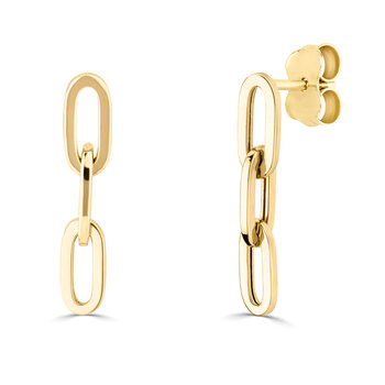 14ct Yellow Gold Paperclip Link Earrings