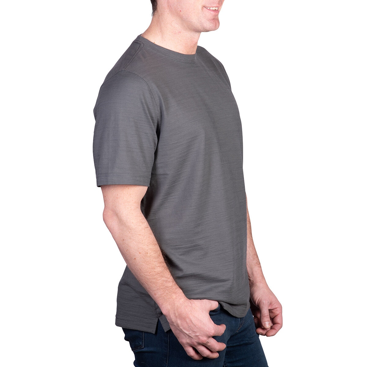 Kirkland Signature Men's Pima Cotton Slub Tee in Grey