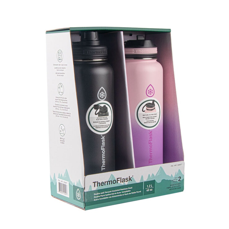 Thermoflask 2 pack in black and purple Thermoflask 2 pack in black and purple