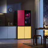LG MoodUP™ GMV960NNME Multidoor Fridge Freezer with InstaView in Colour Changing LED, E Rated