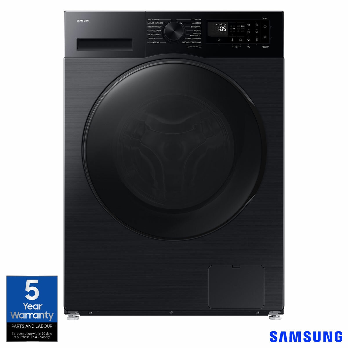 Samsung Series 5 WD90DG5G34BBEU 9kg / 5kg Smart Slim Depth Washer Dryer, E Rated in Black