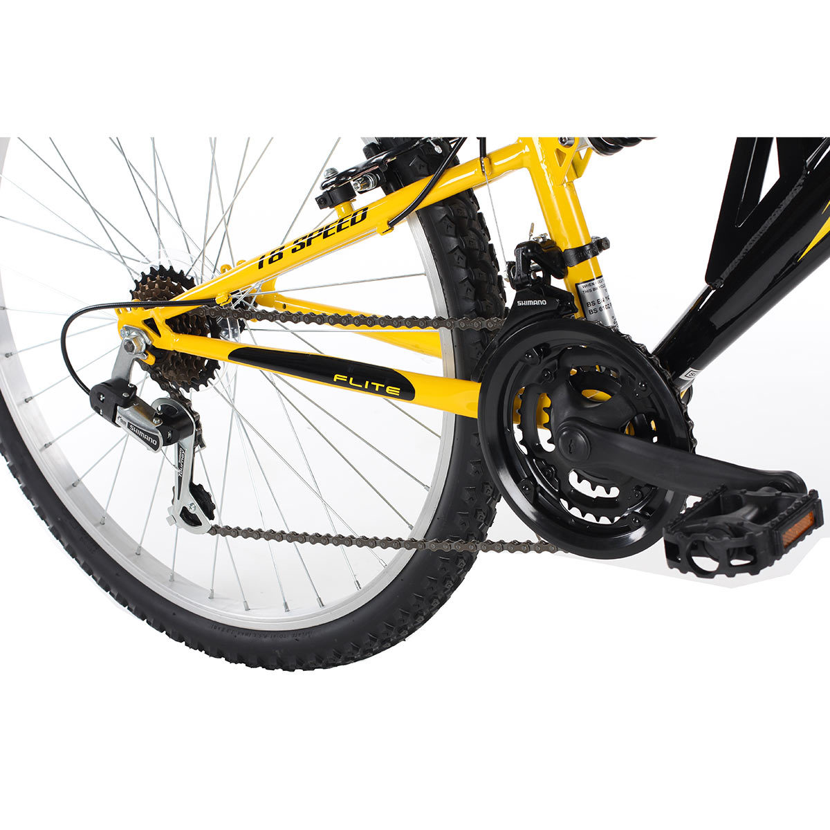 Flite Taser 18" (45.7cm) Dual Suspension Bike in Black/Yellow