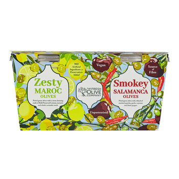 The Fresh Olive Company Zesty & Smokey Olives, 2 x 350g