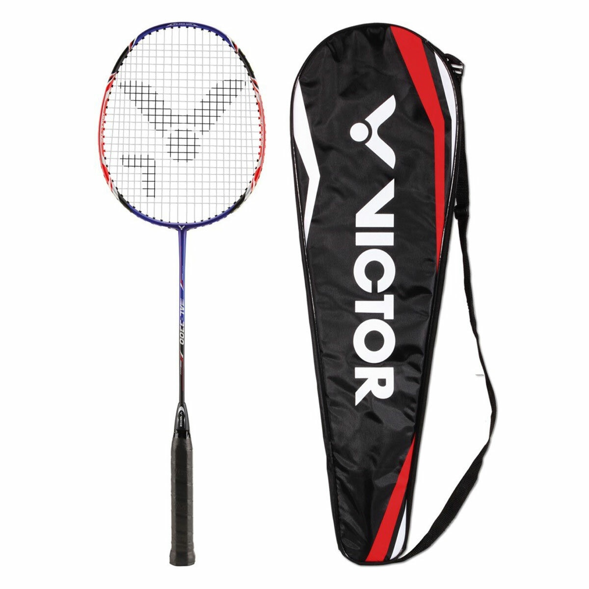 Studio image showing the badminton racket next to the thermobag cover Studio image showing the badminton racket next to the thermobag cover