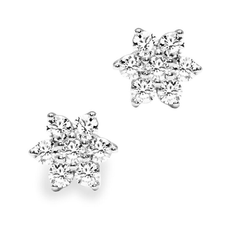 0.66ctw Round Brilliant Cut Diamond Cluster Earrings, 18ct White Gold 0.66ctw Round Brilliant Cut Diamond Cluster Earrings, 18ct White Gold