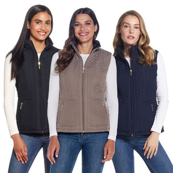 Weatherproof Ladies Quilted Plush Lined Vest in 3 Colours and 4 Sizes
