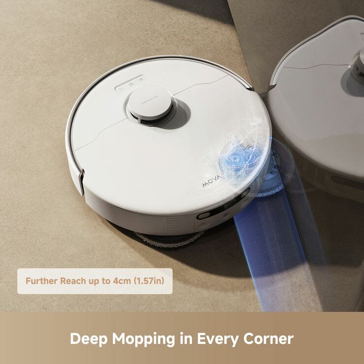 Lifestyle image of MOVA P50 Ultra Robot Vacuum with deep mopping in every corner