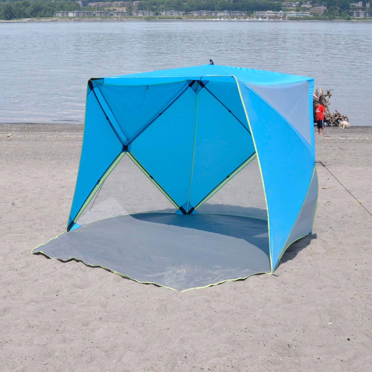Pop up shelter with windows