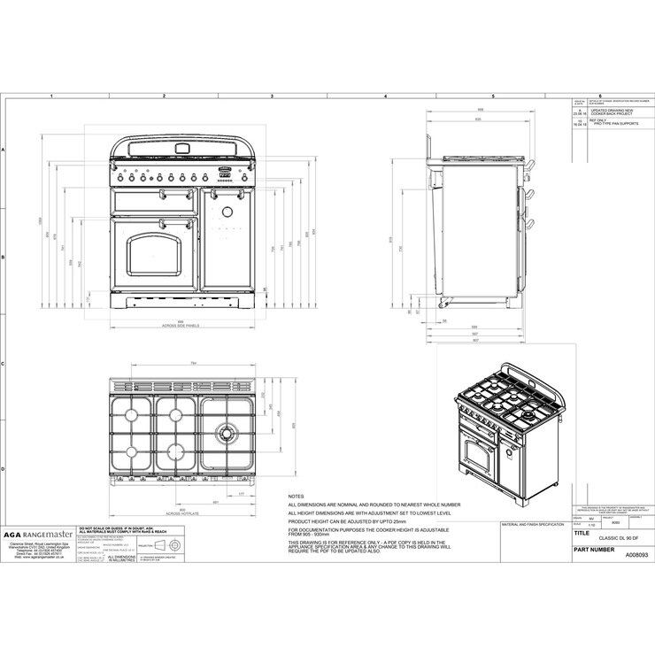 Rangemaster CDL90DFFCR/C, Dual Fuel Range Cooker, A Rated Cream and Chrome Costco UK