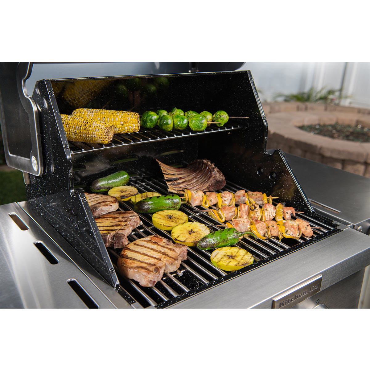 KitchenAid 2 Burner Stainless Steel Gas Barbecue + Cover Costco UK