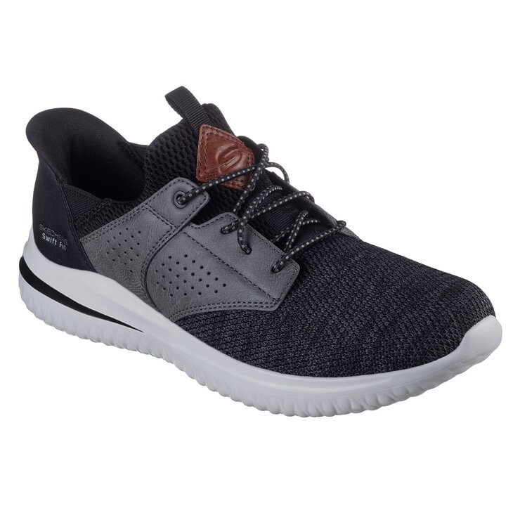 Skechers Men's Swift Fit Delson Trainer in Black, Size 9 Skechers Men's Swift Fit Delson Trainer in Black, Size 9