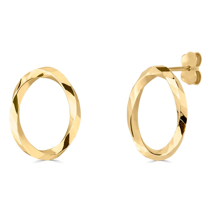 14ct Yellow Gold Twisted Oval Stud Earrings 14ct Yellow Gold Twisted Oval Stud Earrings