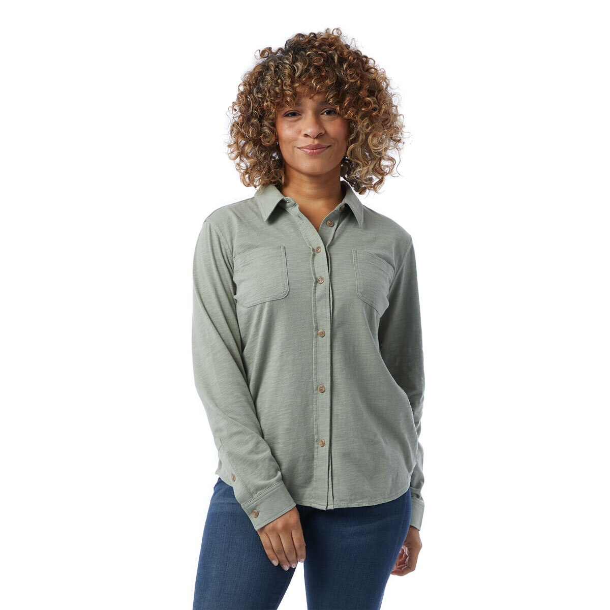 32 Degrees Stretch Cotton Shirt in Khaki