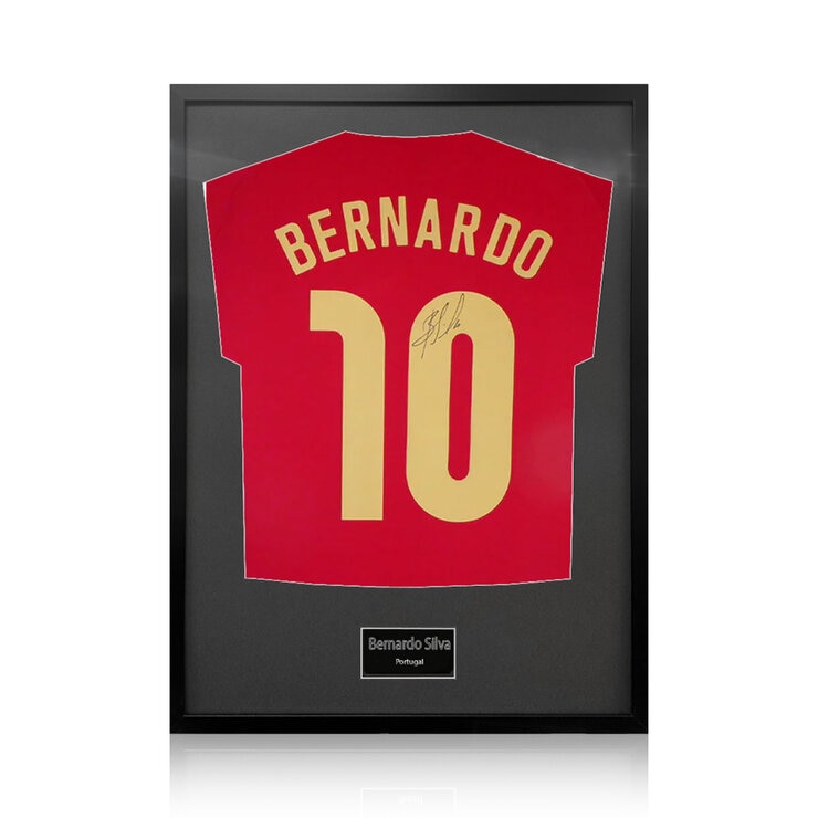 Bernardo Silva Signed Framed Portugal Football Shirt with Black Mount Bernardo Silva Signed Framed Portugal Football Shirt with Black Mount