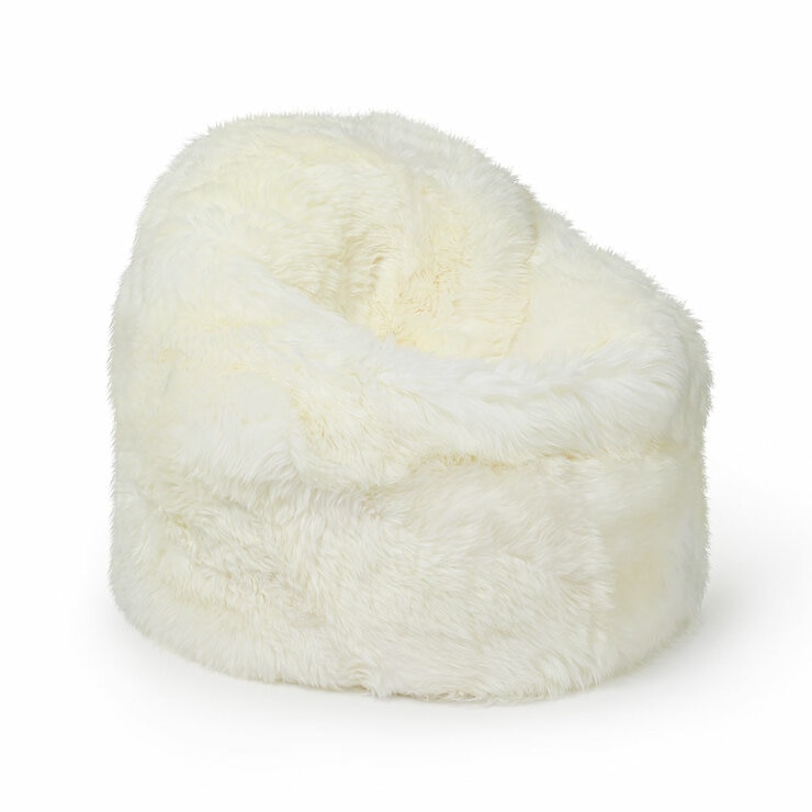 Bowron Longwool Sheepskin Beanbag in Ivory, 80 x 56 cm