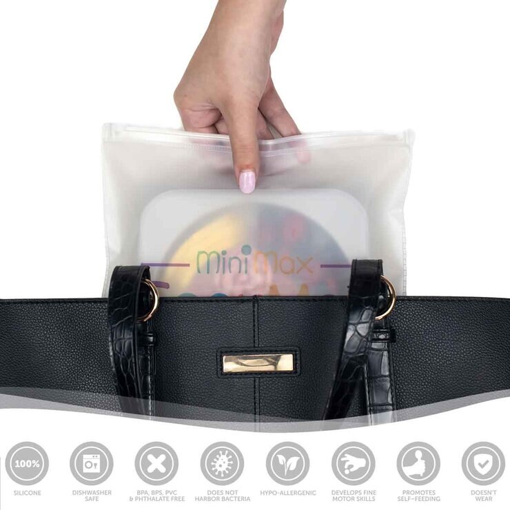 EasyTots EasyMat MiniMax Open Suction Weaning Plate in Grey EasyTots EasyMat MiniMax Open Suction Weaning Plate in Grey