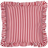Wylder Millie Ruffle Red Striped Indoor Outdoor Cushion, 50 x 50 cm