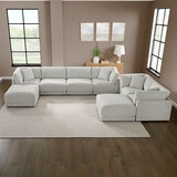Light Grey Sofa 4pc Long by 2pc Wide with Ottomans
