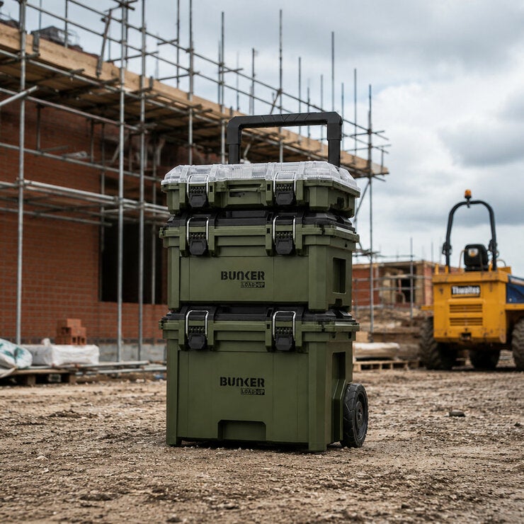 BUNKER 3 Piece Load-Up Wheeled Stacking Tool Storage System BUNKER 3 Piece Load-Up Wheeled Stacking Tool Storage System