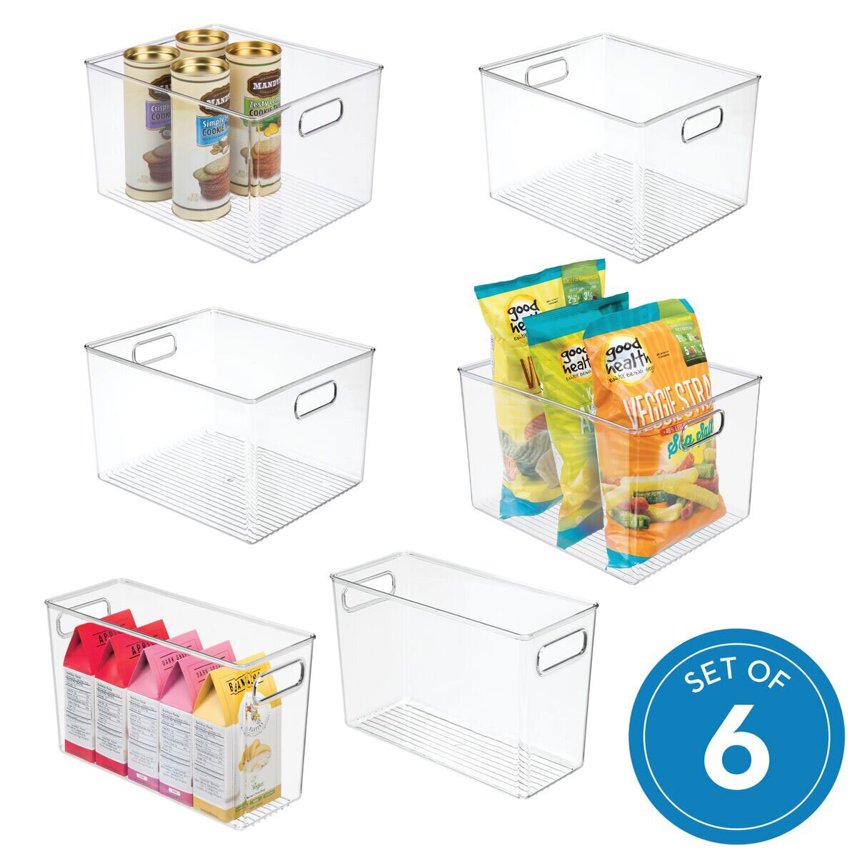 iDesign Set of 6 Tall Kitchen Bins Costco UK