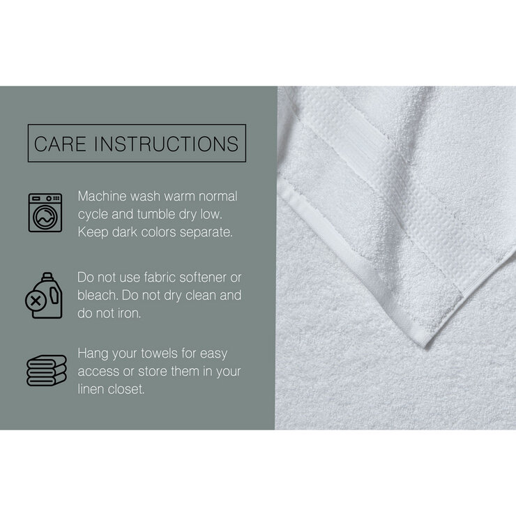 Grandeur 100% Cotton Grey Bath Towels, 2 Pack