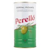 Brindisa Perelló Gordal Pitted Green Olives with Guindilla Chillies, 3 x 600g