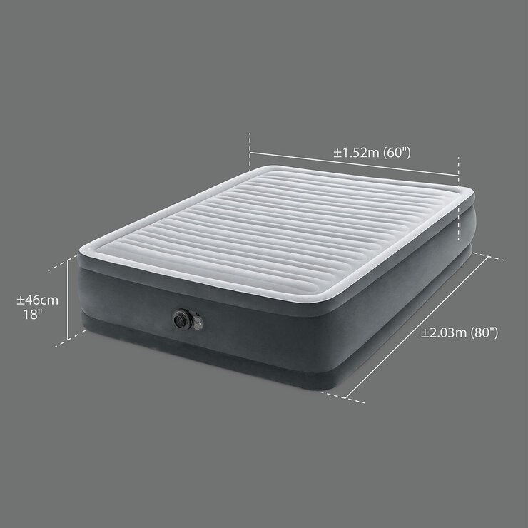 Intex King Dura-Beam Deluxe Air Mattress With Built-in Pump