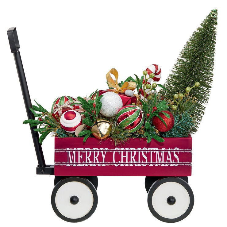 Buy Christmas Wagon with Floral Arrangement Side2 Image at Costco.co.uk Buy Christmas Wagon with Floral Arrangement Side2 Image at Costco.co.uk