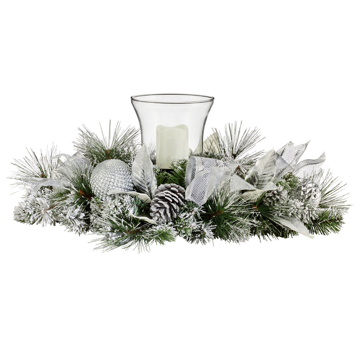 wreath centrepiece on white background