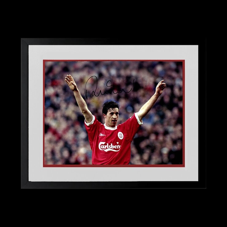 Robbie Fowler Signed Liverpool 16x12 Image Deluxe Mount Frame in White Robbie Fowler Signed Liverpool 16x12 Image Deluxe Mount Frame in White