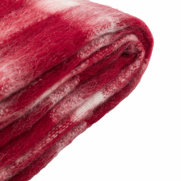 Gallery Heritage Red Check Faux Mohair Throw, 130 x 170 cm