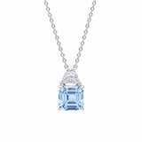 Diamonfire Square Cut Blue Zirconia Necklace