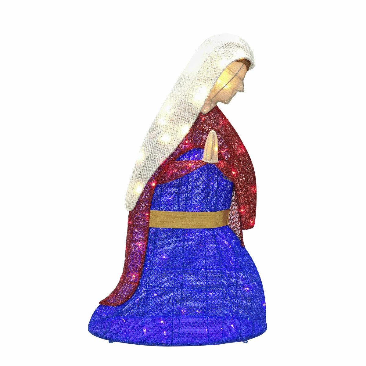 7 ft ( 2.1m) Nativity set with twinkling LED lights - Set of 4