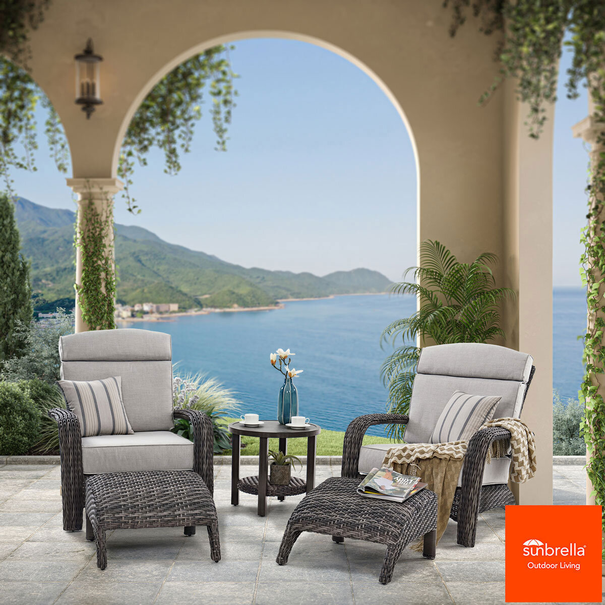 Grand Leisure Nogales 5 Piece Woven Adirondack Set Cost...