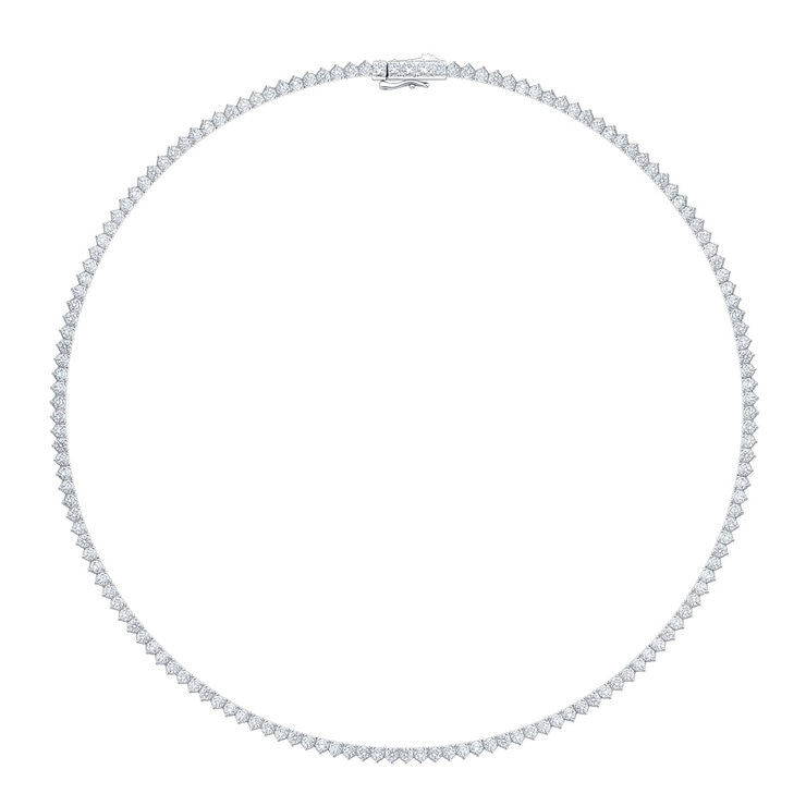 12.00ctw Round Brilliant Cut Diamond Tennis Necklace, 14ct White Gold 12.00ctw Round Brilliant Cut Diamond Tennis Necklace, 14ct White Gold