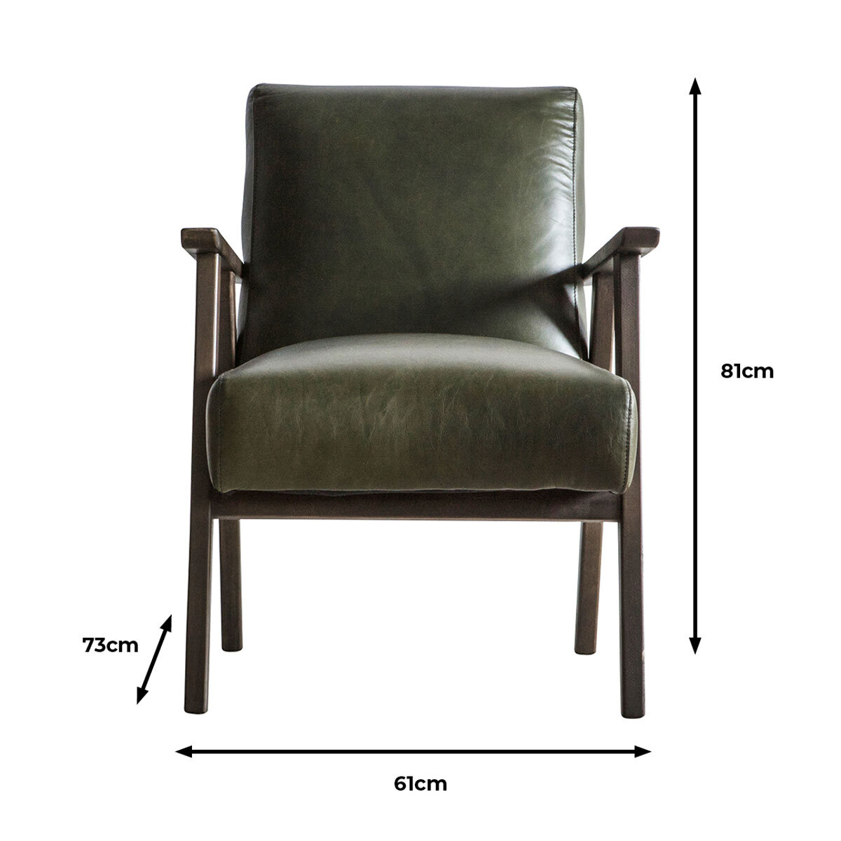 Gallery Neyland Green Leather Armchair