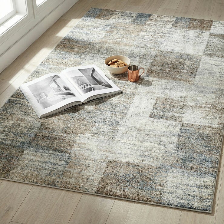 Livabliss Avellino Grey Check Rug, In 2 Sizes