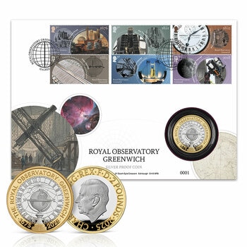 Royal Observatory £2 Silver Coin Cover & Stamps from Royal Mail® and The Royal Mint