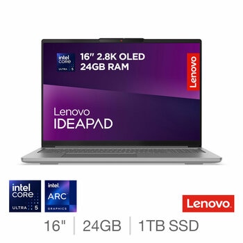 Lenovo IdeaPad Pro 5, Intel Core Ultra 5, 24GB RAM, 1TB SSD, 16 Inch OLED Laptop, 83JM0039UK