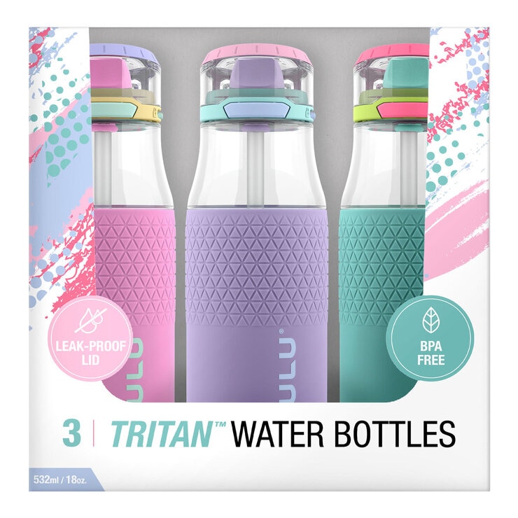 Zulu Tritan Water Bottle, 511ml, 3 Pack