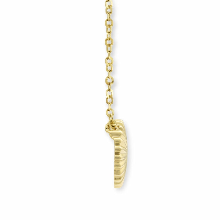 14ct Yellow Gold Textured Disc Pendant