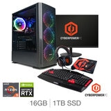 Cyberpower,AMD Ryzen 5, 16GB RAM, 1TB SSD, NVIDIA GeForce RTX 5060, Gaming Desktop Bundle