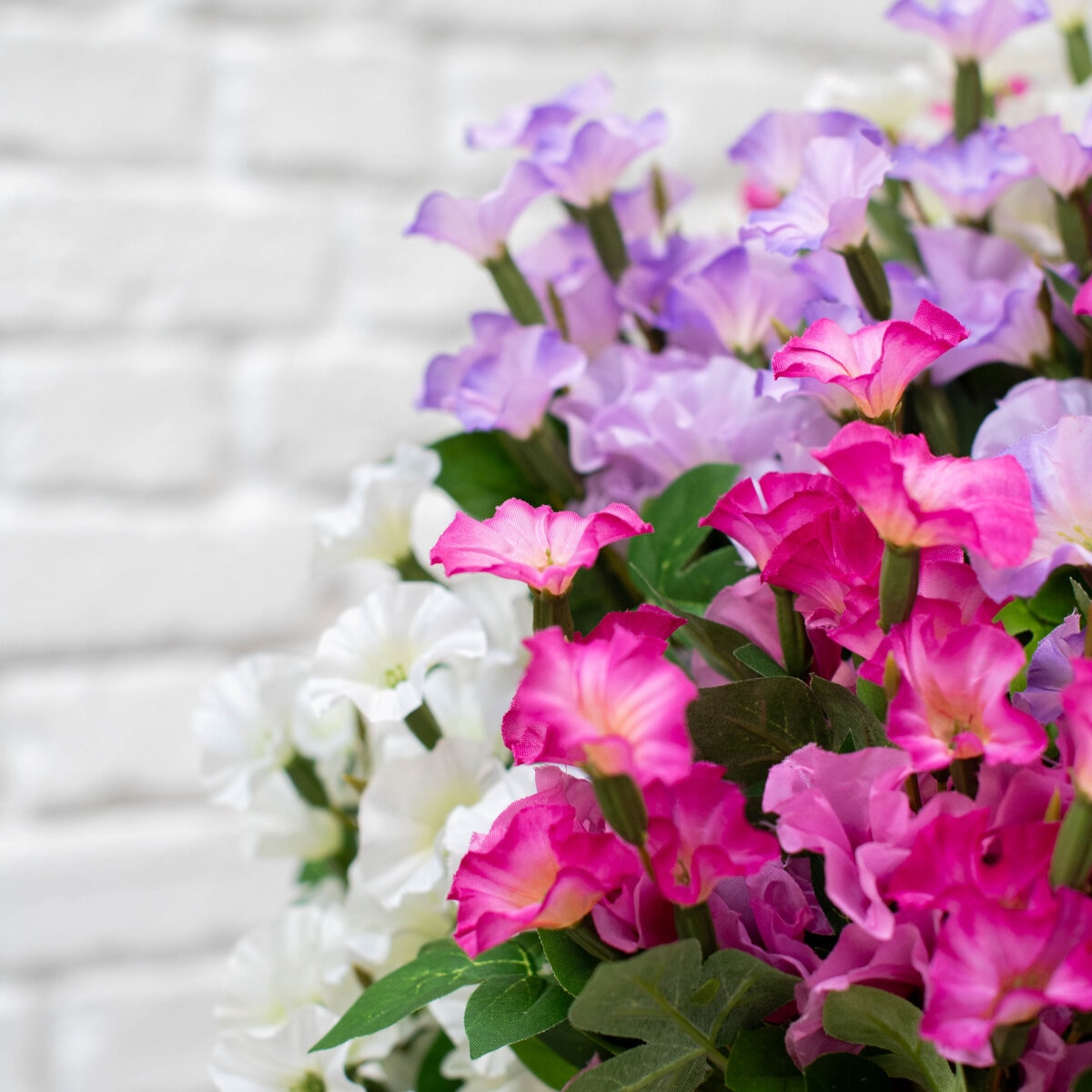 Artificial Purple & Pink Petunia Flower Hanging Basket