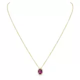 Rhodolite Garnet and Diamond Pendant, 14k Yellow Gold