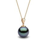 Fresh Water Black Pendant, 18ct Yellow Gold