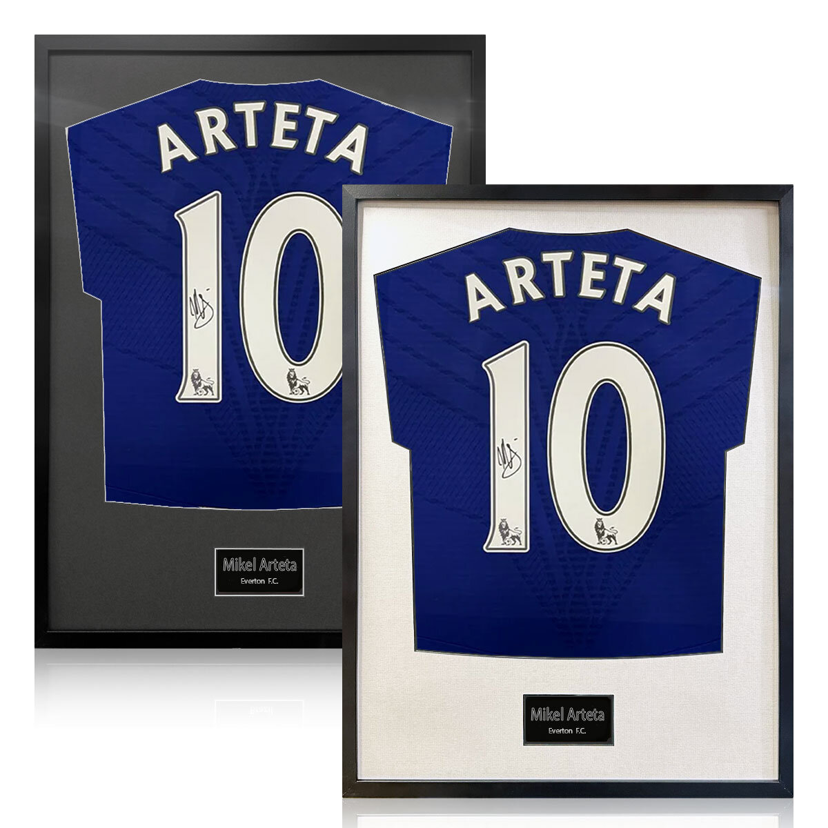 Mikel Arteta Signed Framed Everton Football Shirt Only in 2 Options: White or Black Mount Mikel Arteta Signed Framed Everton Football Shirt Only in 2 Options: White or Black Mount
