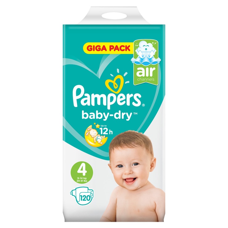 Pampers BabyDry Nappies Size 4, 54 x 120 Giga Packs Costco UK