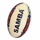 Studio image of the front of the samba rugby ball