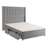 Silentnight Continental Divan Base with Bloomsbury Headboard in Slate Grey, Super King